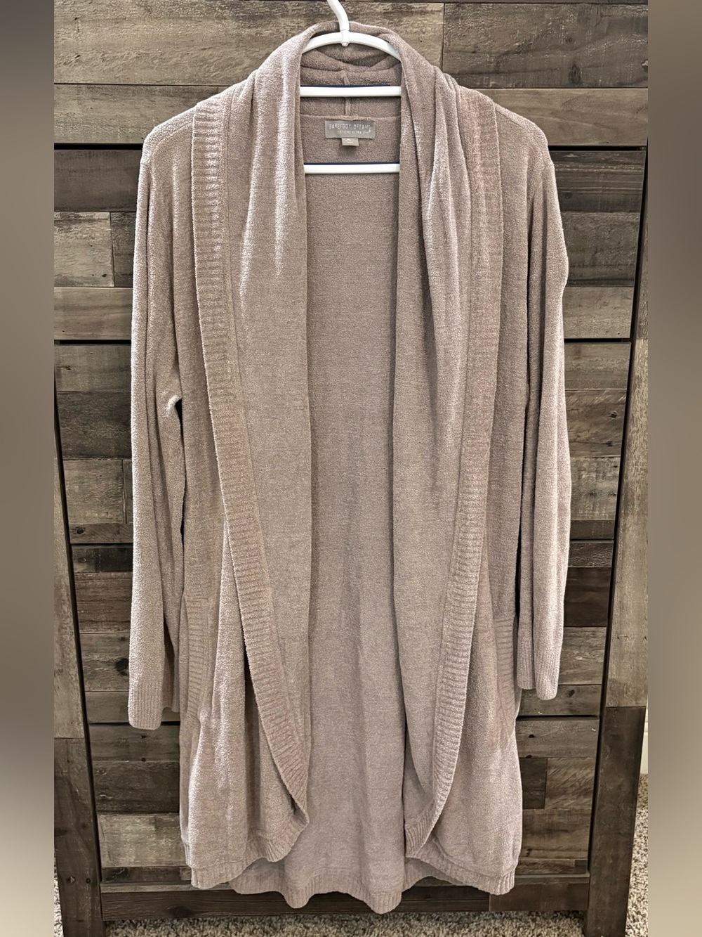 Barefoot Dreams CozyChic Ultra Lite Belted Cardigan Beach Rock XL